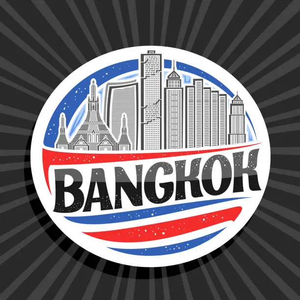 Vector illustration of Vector label for Bangkok