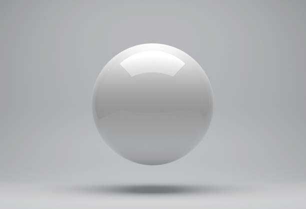 背景に白い球の 3D レンダリング