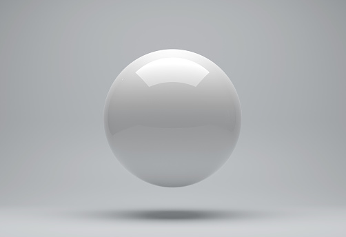 White sphere 3d render on background.