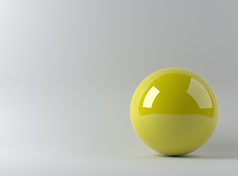 Yellow Sphere 3d on white background