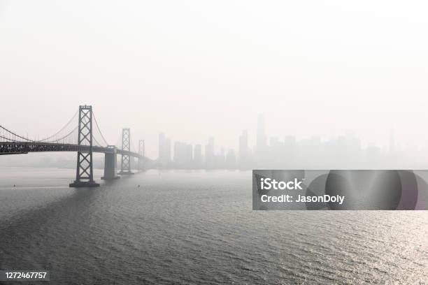 San Francisco Bay Area Air Quality Stock Photo - Download Image Now - San Francisco - California, Black And White, Urban Skyline