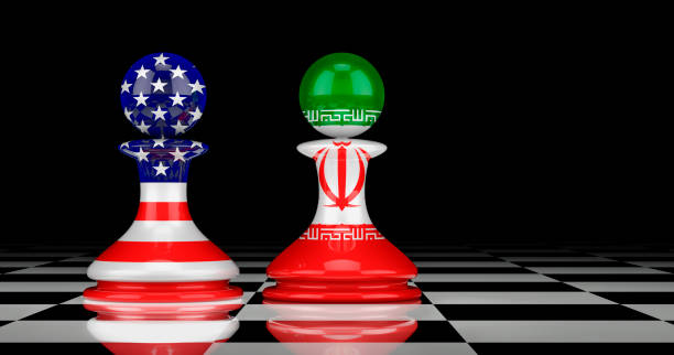 istock Iran and United States confrontation and relations concept. 3D rendering 1272468111