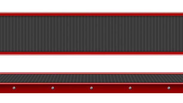 ilustrações, clipart, desenhos animados e ícones de vista superior da correia transportadora, linha de produção vazia - correia transportadora