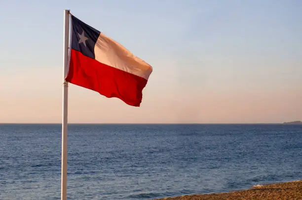 Chilean national symbol on a beach at Viña del Mar, Chile