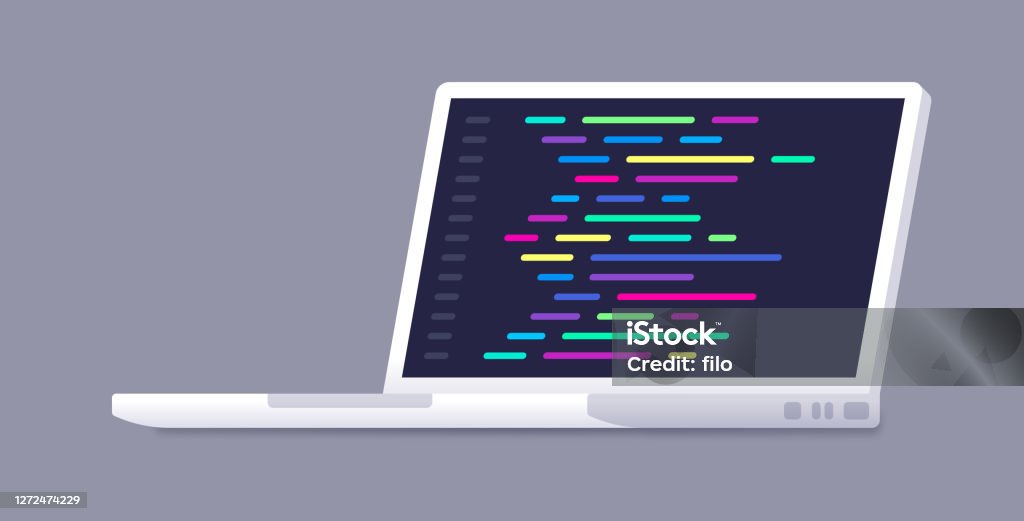 Programming Writing Code Laptop Stock Illustration - Download Image Now ...