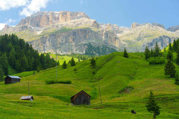istock Mountain landscape along the road to Pordoi pass, Dolomites 1272474776