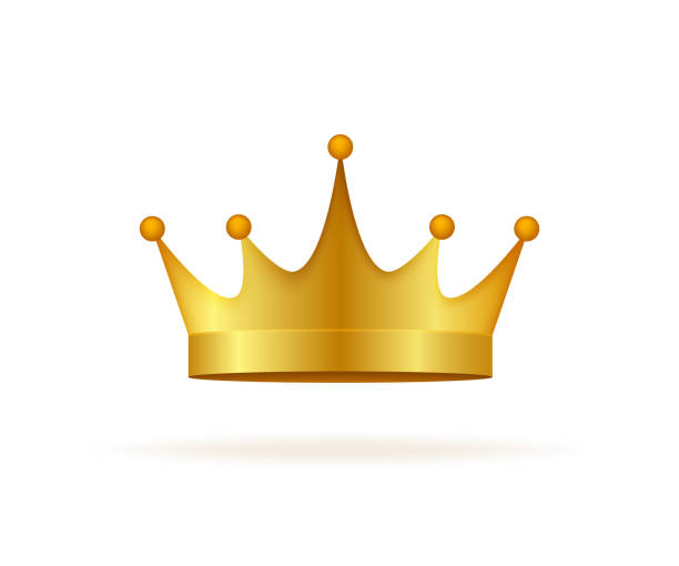 ilustrações, clipart, desenhos animados e ícones de coroa dourada com malha de gradiente. ilustração de estoque de vetores - crown gold coat of arms king