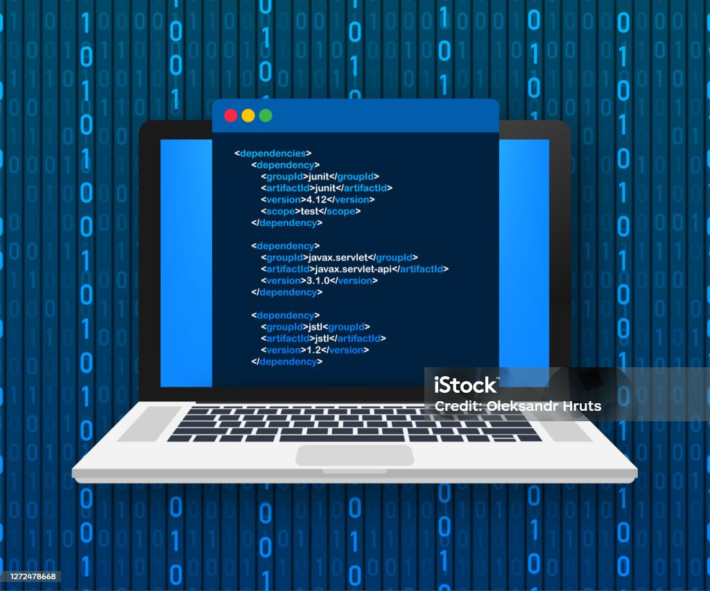 Vector Laptop Coding Concept Web Developer Design Programming Laptop ...