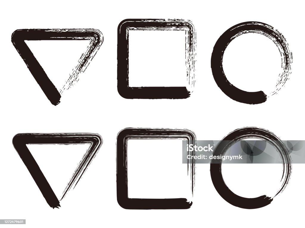 Calligraphy Frame Round Triangular And Square Frame Collection Stock ...
