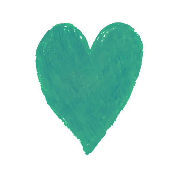 istock Illustration of heart shape drawn with green colored chalk pastels 1272480647