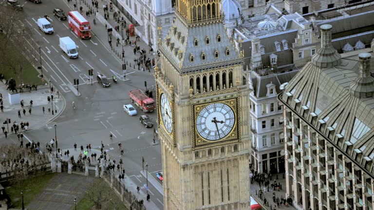 Aerial View of City of Westminster, London England, United Kingdom from helicopter