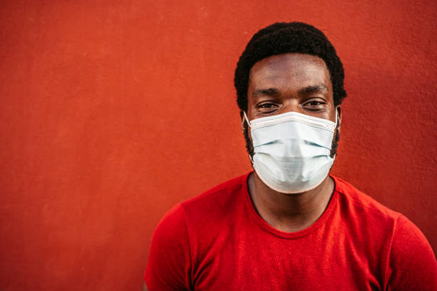Young man wearing face mask