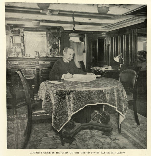 Charles Dwight Sigsbee in his cabin on USS Maine