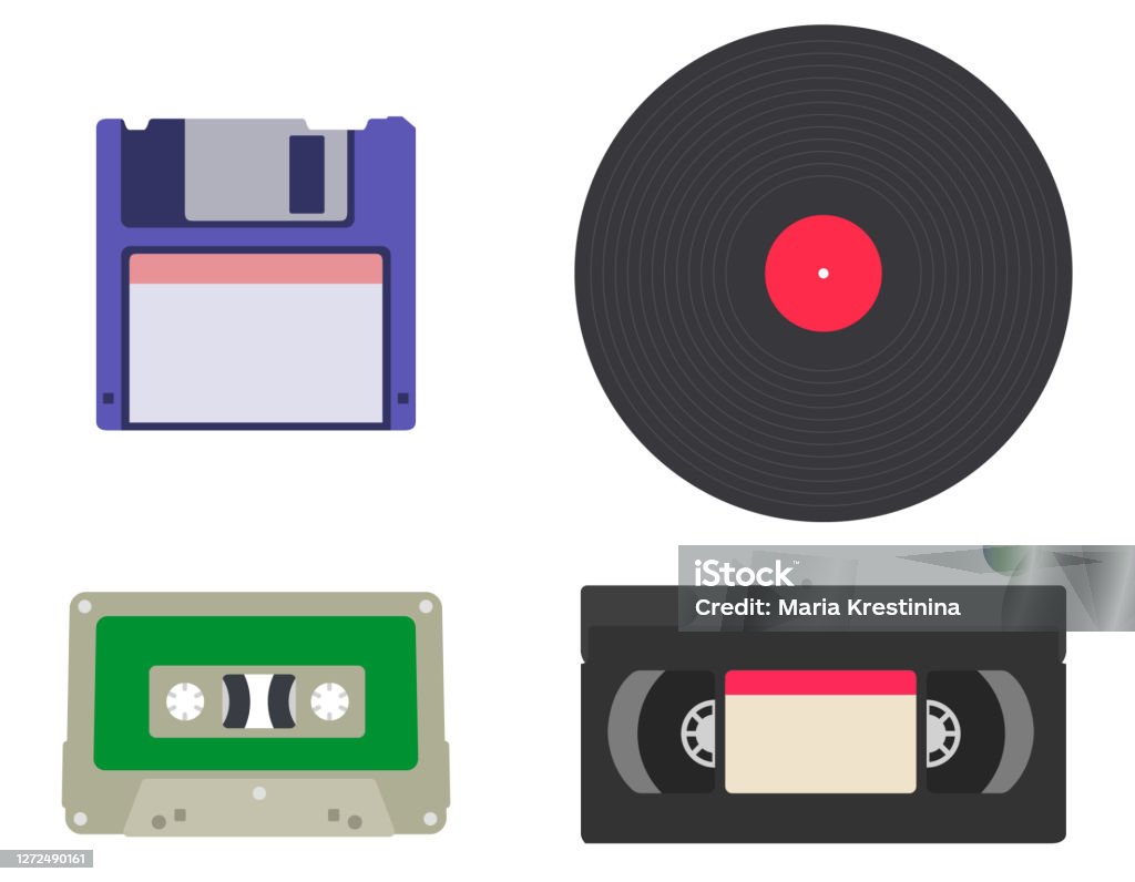 Outdated Technology Sticker Outdated Technologies In Flat Style Stock Illustration - Download Image ...