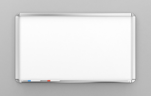 Empty Whiteboard with Marker Pens