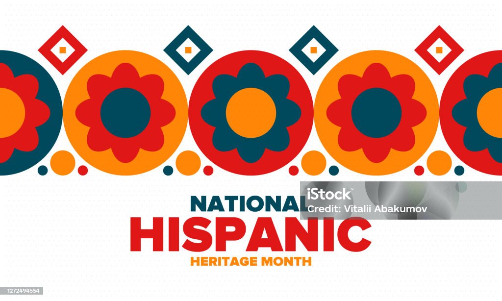 National Hispanic Heritage Month in September and October. Hispanic and Latino Americans culture. Celebrate annual in United States. Poster, card, banner and background. Vector illustration National Hispanic Heritage Month stock vector