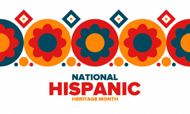 全國西班牙裔傳統月在9月和10月。拉美裔和拉美裔文化。在美國慶祝一年一度。海報、卡片、橫幅和背景。向量插圖。 - hispanic heritage month 幅插畫檔、美工圖案、卡通及圖標