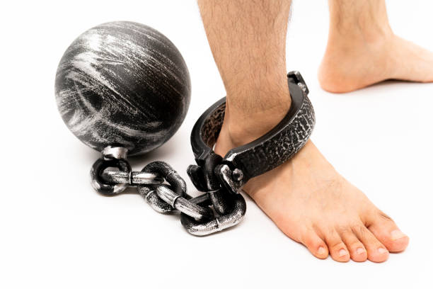 istock Iron ball shackles on a white background 1272504212
