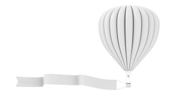 Hot air balloon with banner for text
