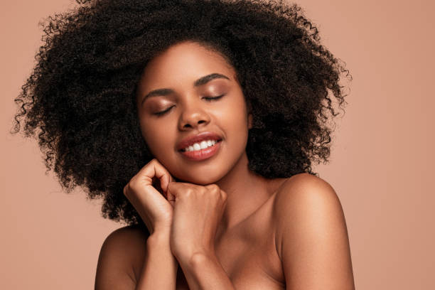istock Beautiful black model with clean skin 1272506764