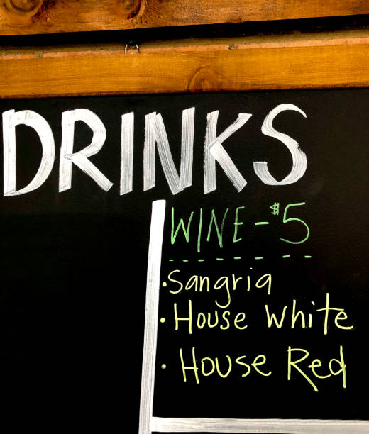 istock Handwritten Blackboard Menu with Alcoholic Drinks: Sangria, Wine 1272510960