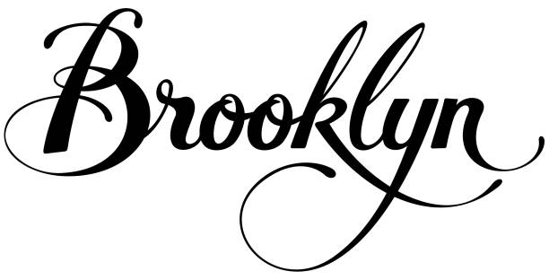 brooklyn - benutzerdefinierte kalligraphie text - brooklyn stock-grafiken, -clipart, -cartoons und -symbole