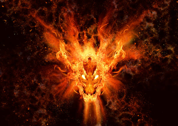 火のドラゴン - 炎 イラスト ストックフォトと画像