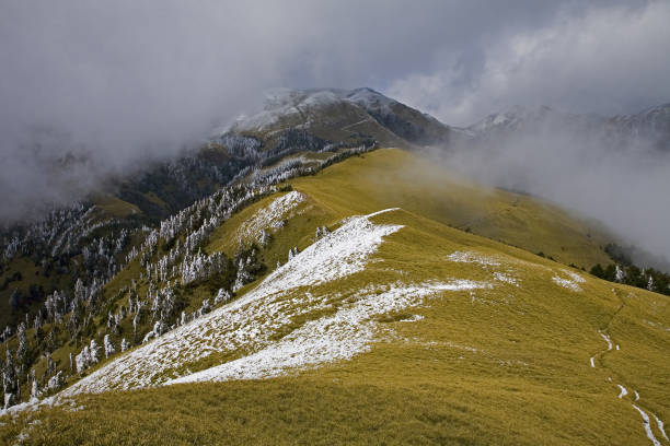 Qilai South Peak snow scene Taiwan