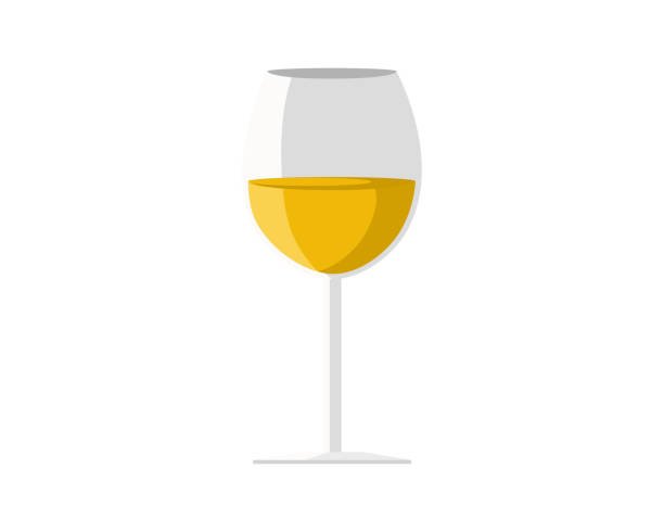 ilustrações de stock, clip art, desenhos animados e ícones de white wine in wineglass - wine glass white wine wineglass