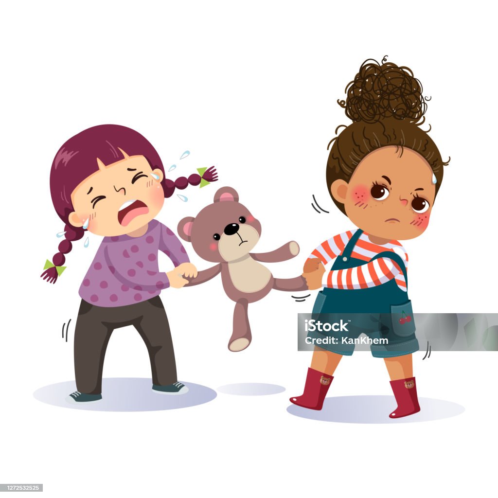 Ảnh Minh Họa Hai Cô Bé Đánh Nhau Với Một Con Gấu Bông Mâu Thuẫn ...