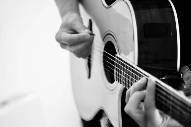 istock Focus on hands playing acoustic guitar 1272533661