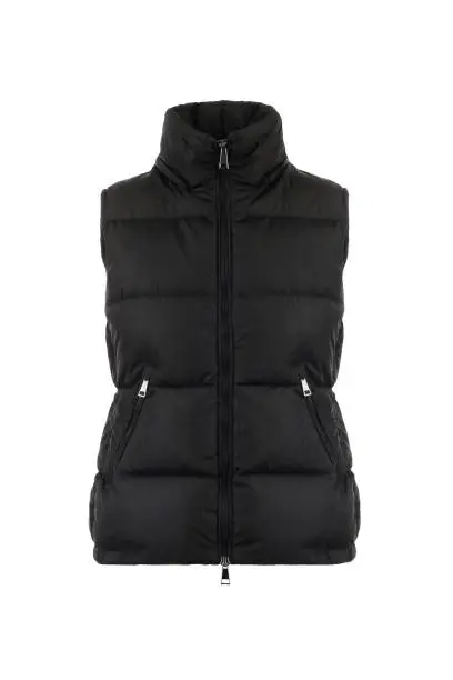 Photo of Mockup black winter sport vest. Down jacket