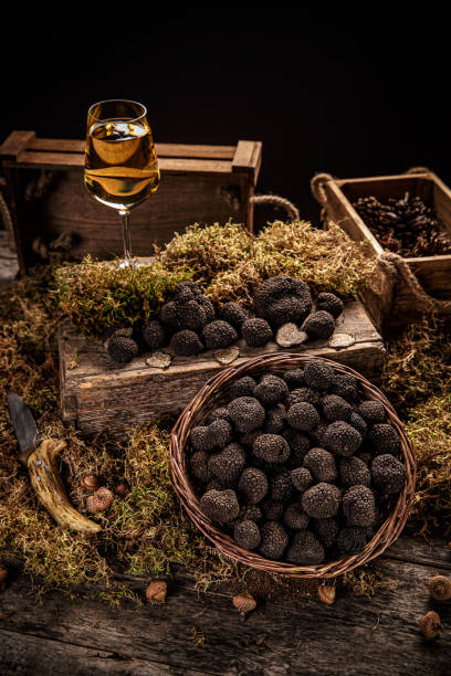 istock Heap of black truffle mushrooms 1272538667