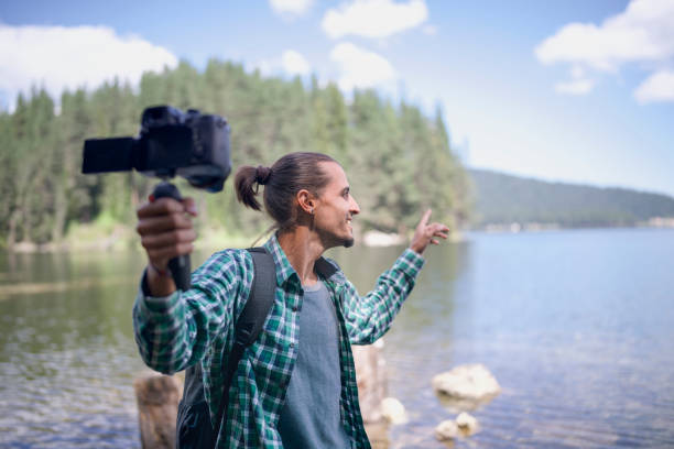 istock Young Traveler Vlogging In Nature. 1272538751