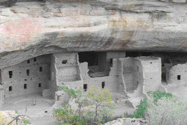 colorado- mesa verde- panorama des ruines indiennes anasazis de pueblo - american culture usa history anasazi photos et images de collection