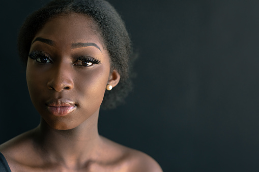 Low-key Portrait of young African-Australian Woman