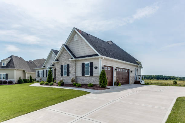 Gorgeous home with lots of curb appeal stock photo