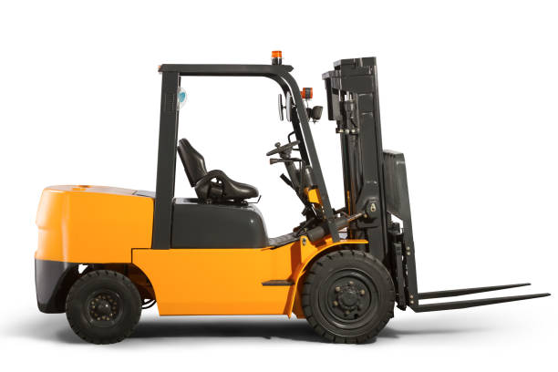 istock yellow forklift with open cab isolated on white background. warehouse equipment and machinery 1272545349