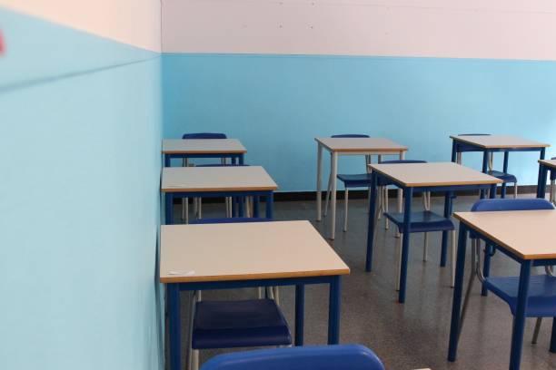 istock Distance school desks period Covid-19 1272545544