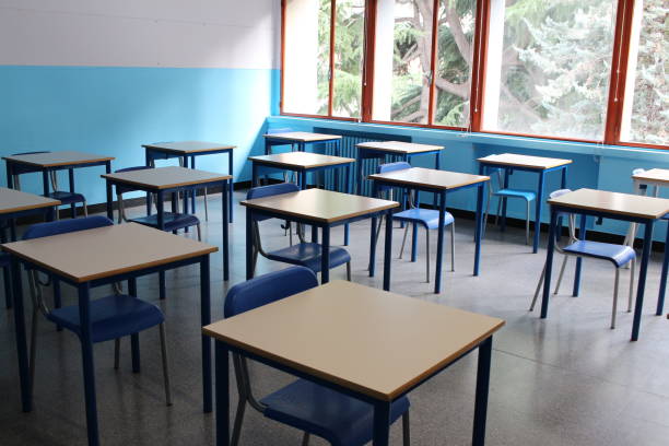 istock Distance school desks period Covid-19 1272545556