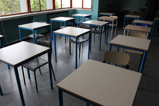 istock Distance school desks period Covid-19 1272545564