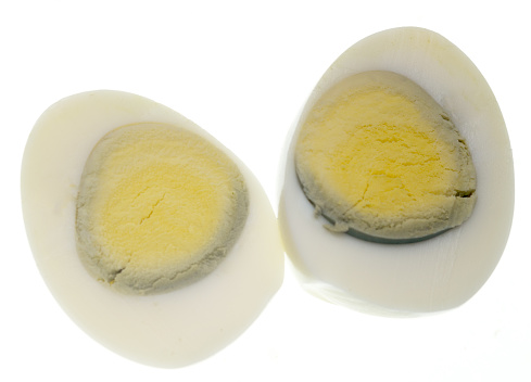 Boilded egg on white background