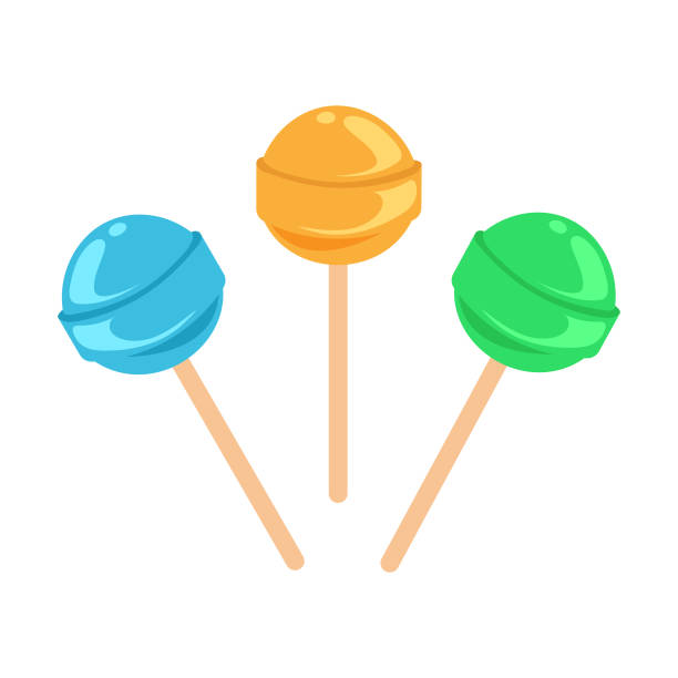 ilustrações de stock, clip art, desenhos animados e ícones de lollipop icon flat design. - lollipop isolated multi colored candy