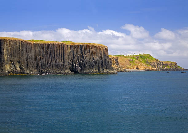 Taiwan Penghu Qimei columnar basalt coast