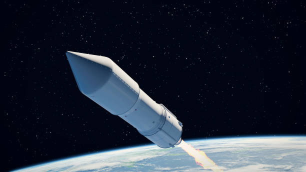 istock The Proton rocket flies to the moon 1272556003