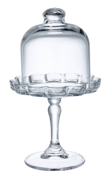 istock Small glass cake stand isolated on white 1272557443