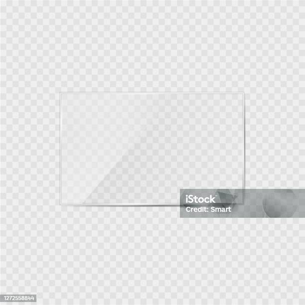 Glass Reflection Vector Glass With Reflection Effect Realistic Transparent Glass Window In ...