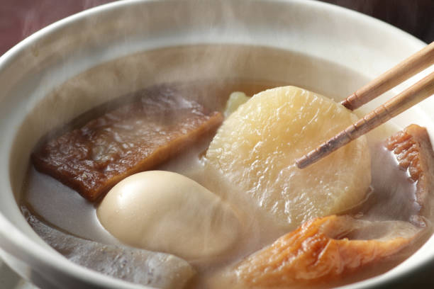 Japanese Japanese food oden Oden, Oden pot, Steam, Close-up, Sizzle, Cold day, Japanese food, Winter, Earthenware pot, Japanese food, Winter taste dikon radish stock pictures, royalty-free photos & images