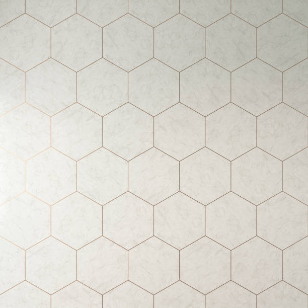 istock Hexagon multicolored marble net tile pattern - geometric background stock photo 1272568129