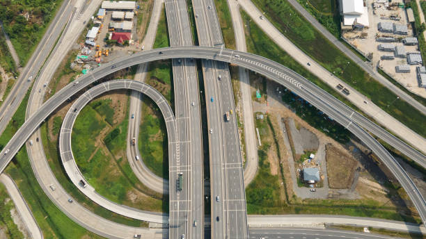 istock Aerial View of Highway road junctions 1272569005